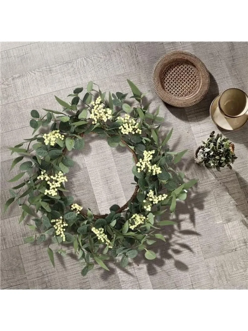 Eucalyptus Wreath 20 Inch Green Front Door Decor Spring Summer Fall All Season